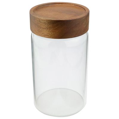 Porta Mantimento Dynasty em Vidro Borossilicato e Tampa em Madeira - 550ml