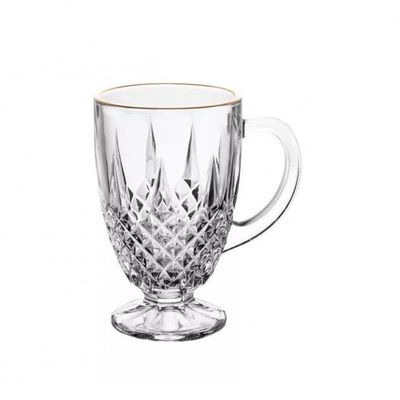 Xícara Caneca Café Diamante Cristal Fio Dourado 150ml - Lyor
