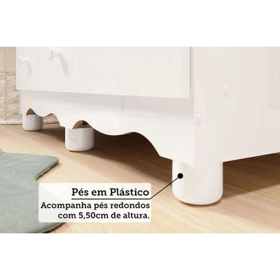 Cômoda Infantil Junior c/ 1 Porta e 4 Gavetas Branco/Amendoa - Peroba