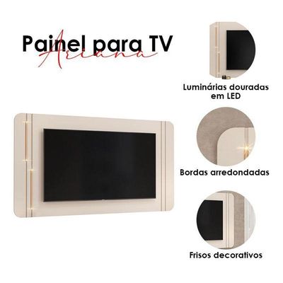 Rack Bancada Com Painel Ariana Off White – Dj Móveis