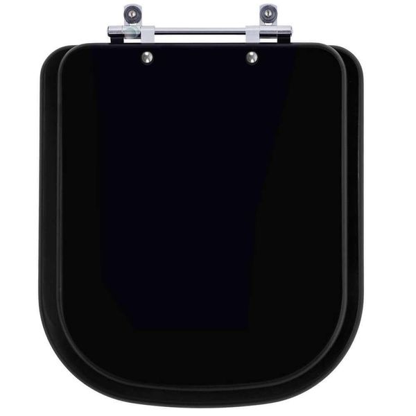 Assento Sanitário Debba Matte Black Para Vaso Roca