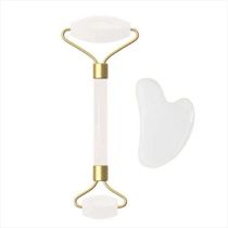Kit Rolo Facial E Massageador Pedra De Jade