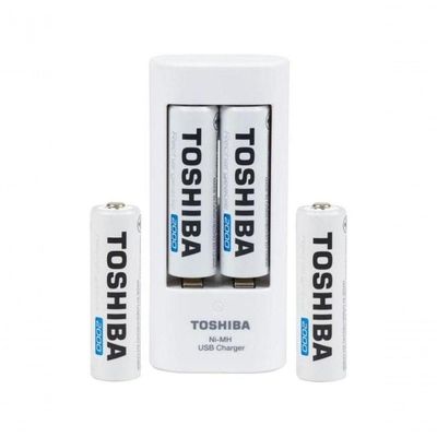 Carregador De Pilha Usb Tnhc-6gme4 Cb (c-4 Pilhas Aa 2000 Mah) Toshiba