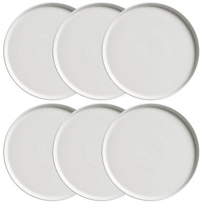 Conjunto com 6 Pratos de Sobremesa Porto Brasil Neo Vit em Stoneware 21,5cm  Cinza