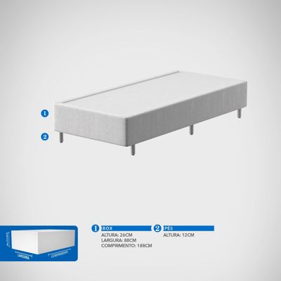 Base Box para Colchão de Solteiro Probel Village 38x88x188 cm - Preto