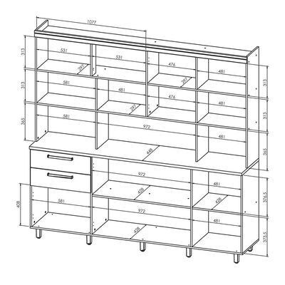 Cozinha Compacta Nesher Nobreza com 7 Portas, 2 Gavetas e 4 Prateleiras - 210cm de largura
