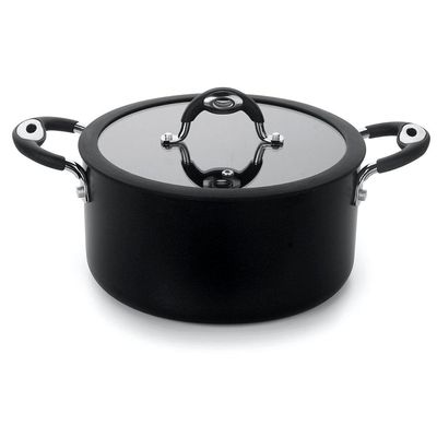 Conjunto de Panelas 4 Peças Multiflon Dom com Revestimento Antiaderente Quartzo 7 Camadas e Tampas com Saída de Vapor - Preto