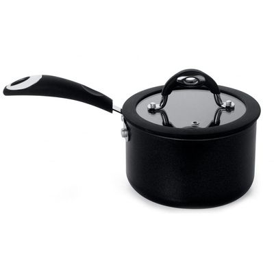 Conjunto de Panelas 4 Peças Multiflon Dom com Revestimento Antiaderente Quartzo 7 Camadas e Tampas com Saída de Vapor - Preto