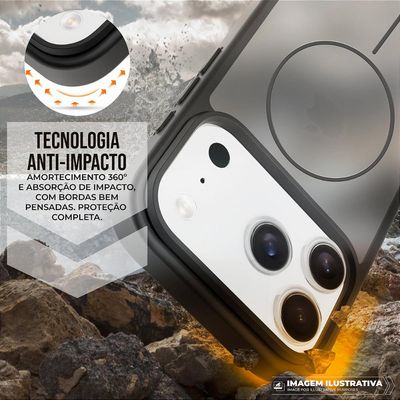 Capa case capinha para Motorola Moto Edge 60 - Magsafe Wave Fumê - Preta - Gshield