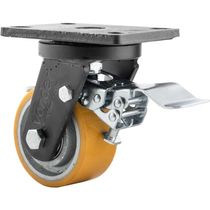 Rodizio Giratório Com Freio 4'' Pu+ferro Industrial Vonder