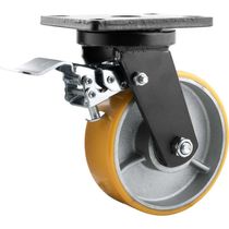 Rodizio Giratório Com Freio 6'' Pu+ferro Industrial Vonder