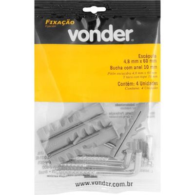 Escápula E Bucha Plástica Com Anel 10,0 Mm Com 4 Peças Vonder