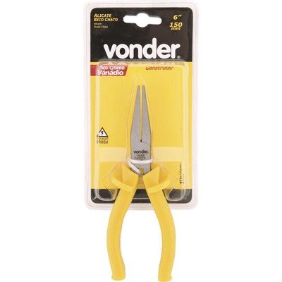Alicate Bico Chato 6" Cromo Vanádio Isolado 1000v Vonder