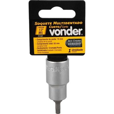 Soquete Multidentado Encaixe 1-2'' 5mm Curto Crv Vonder
