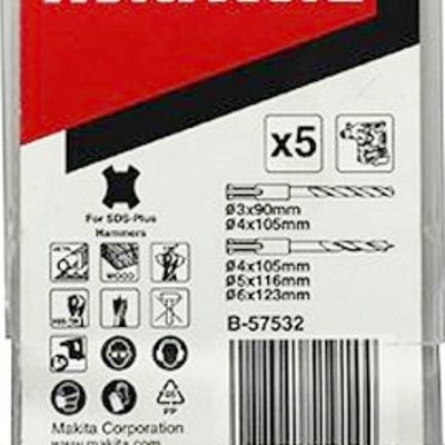 Conjunto De Brocas Sds-plus Para Metal Mad-5 Peças Makita