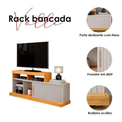 Rack Bancada Valle Com Mesa De Centro Petri Cedro Bali – Dj Móveis