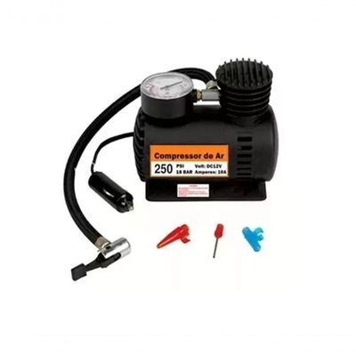 Mini Compressor Bomba De Ar Veicular Portátil Manômetro 12V