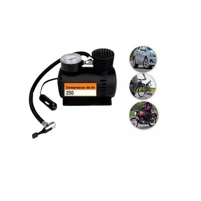 Mini Compressor Bomba De Ar Veicular Portátil Manômetro 12V