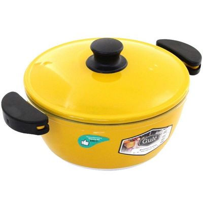 Kit Panelas Gulê Alumínio 900ml 1,45l 1,75l 3 Peças Amarelo