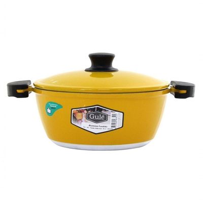 Kit Panelas Gulê Alumínio 900ml 1,45l 1,75l 3 Peças Amarelo