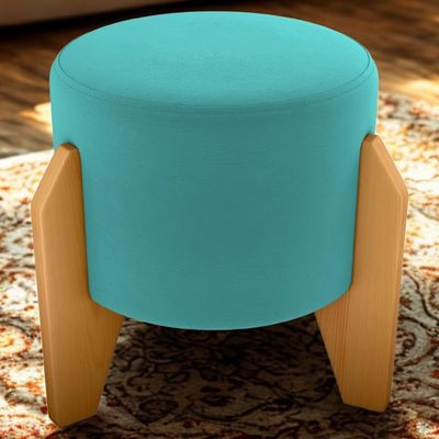 Puff Decorativo para Sala Luxo 44x44 Cm Veludo Deluxe Milani Store Verde
