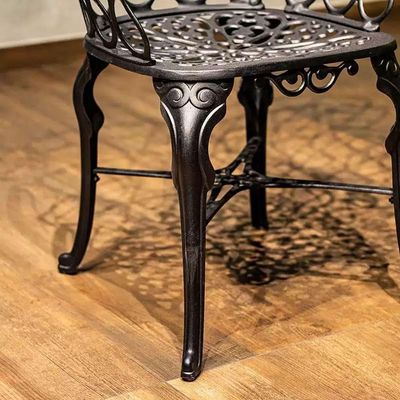 Conjunto Mesa 2 Poltronas Viena Premium Jardim Varanda Sacada Preto