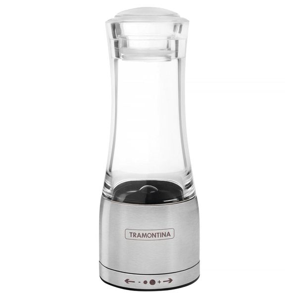 Moedor para Sal Ou Pimenta Tramontina Realce em Aço Inox e Acrílico 16,6 cm