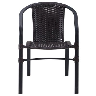 Kit 4 Cadeiras Alumínio E Mesa Tampo Varanda Jardim Piscina Preto