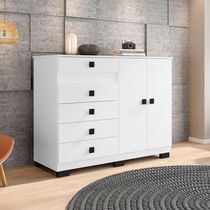 Cômoda Araplac 2 Portas 5 Gavetas Branco