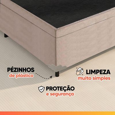 Cama Box Colchão Casal Molas Ensacadas City Pillow Top 138x61cm Branco/Bege Hellen