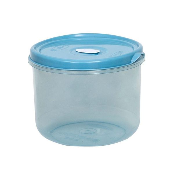Pote Redondo Para Micro-ondas E Freezer Com Válvula 600ml - Linha Wave Plasvale Cinza