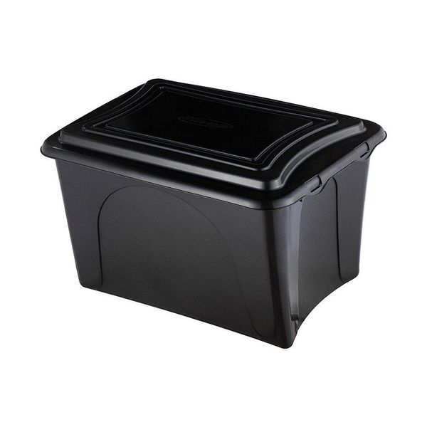 Caixa Plastica Organizadora Grande 50 Litros - Plasvale Eco Preto