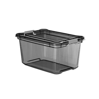 Kit 6 Caixas Plásticas Organizadora 27 Litros Cinza