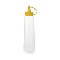 Bisnaga Plástica Transparente Com Tampa Em Cores 400 Ml - Plasvale Amarelo