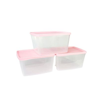 Kit 3 Potes 800ml Plasvale Rosa