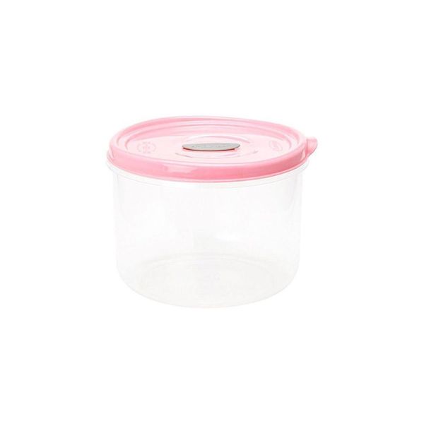 Pote Redondo Para Micro-ondas E Freezer Com Válvula 600ml - Linha Wave Plasvale Rosa