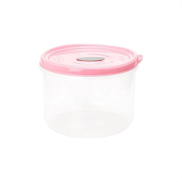 Pote Redondo Para Micro-ondas E Freezer Com Válvula 1l - Linha Wave Plasvale Rosa
