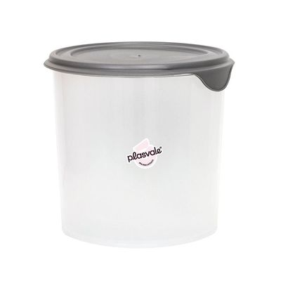 Pote Plástico Para Mantimentos 7,3l Plasvale Cinza