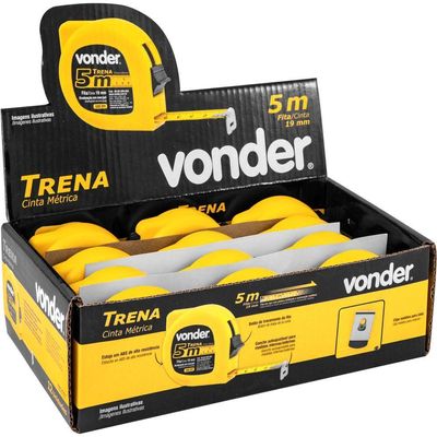 Trena Curta De Aço 5 M X 19 Mm Caixa Com 12 Vonder
