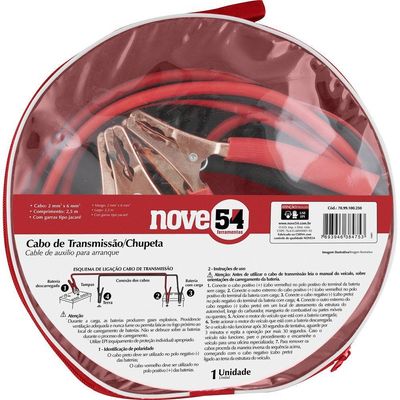 Cabo Transmissão De Carga 6mm² 2,5 Metros - Nove54