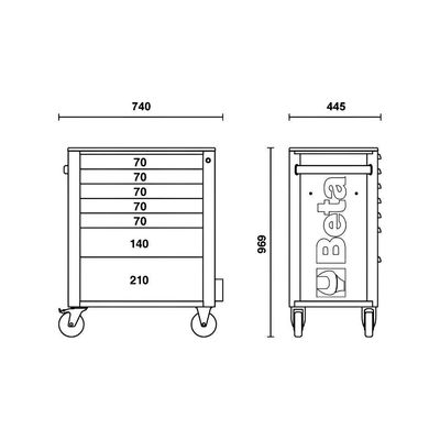Carrinho Ferramentas 800kg 7 Gavetas Rsc24-7-r Beta