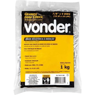 Grampo Para Cerca 7-8x9 Galvanizado Vonder