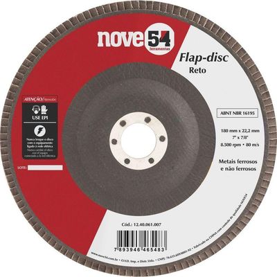 Flap Disc 7 G40 Costado Fibra Reto Para Aço Carbono Nove54