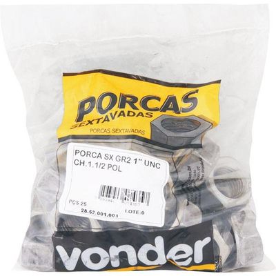 Porca Sextavado 7-16 Nc Polido Pacote Com 100 - Vonder