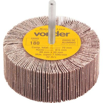 Roda De Lixa 80x30mm Com Haste G180 - Vonder