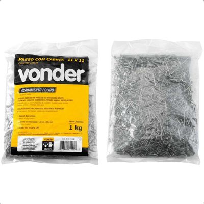 Prego Com Cabeça 11 X 11 (1 X 16) Polido 1 Kg Vonder