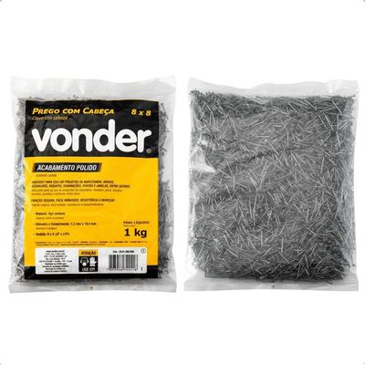 Prego Cabeça 8 X 8 Mm Polido 1 Kg Vonder