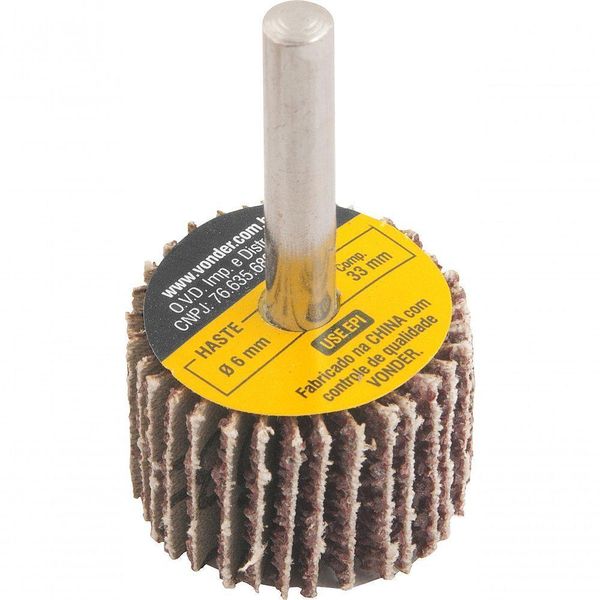 Roda Lixa Minikontour 50x20mm G60 Haste 6mm - Vonder