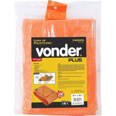 Lona Polietileno 7x5m Laranja 200 Micras Reforçada - Vonder