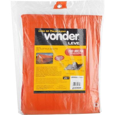 Lona Polietileno Laranja 8 X 6m 100 Micras Leve Vonder